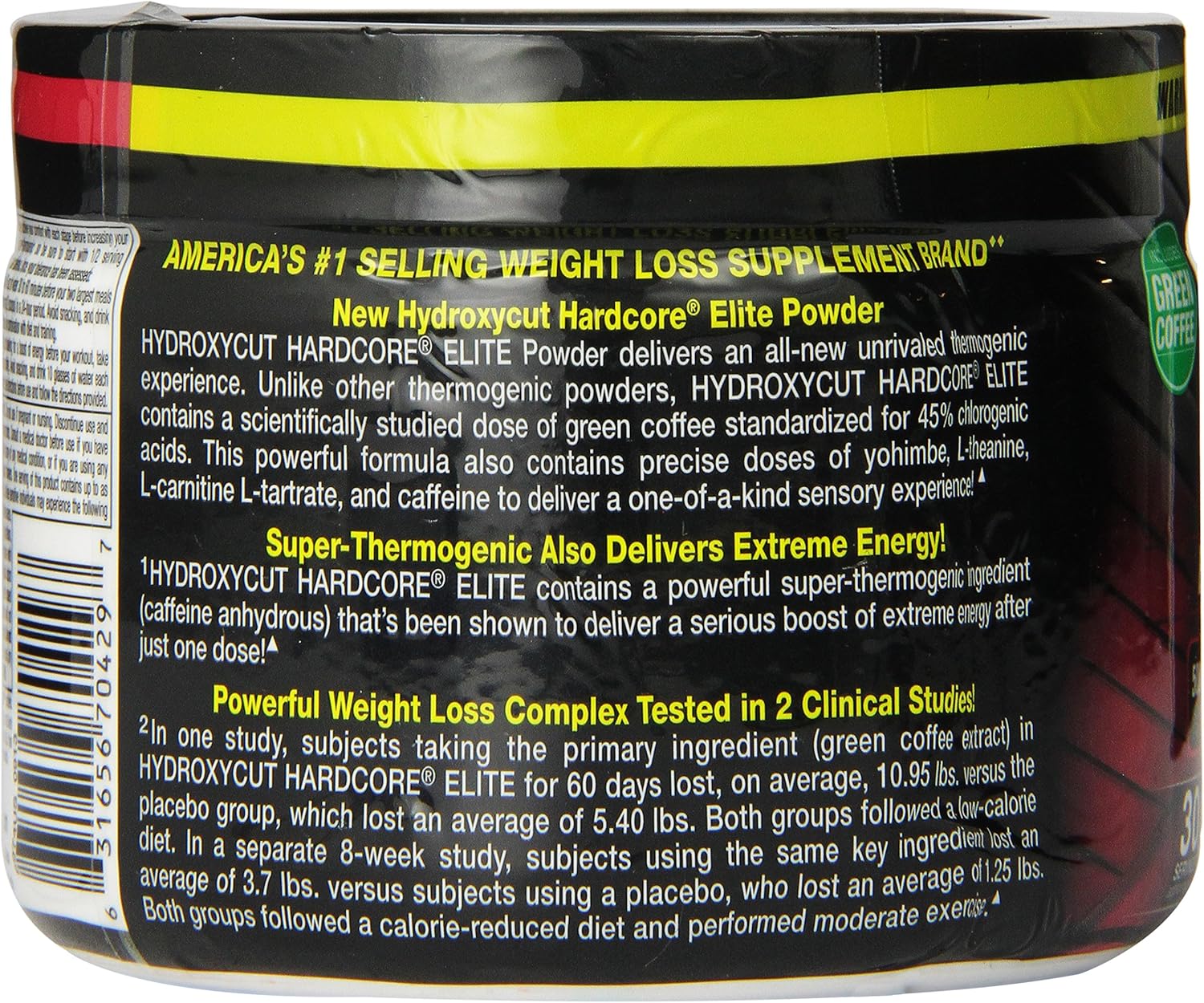 Hydroxycut Hardcore Elite Powder Fruit Fusion, 30 Servings, 72 Grams: Health & Personal Care