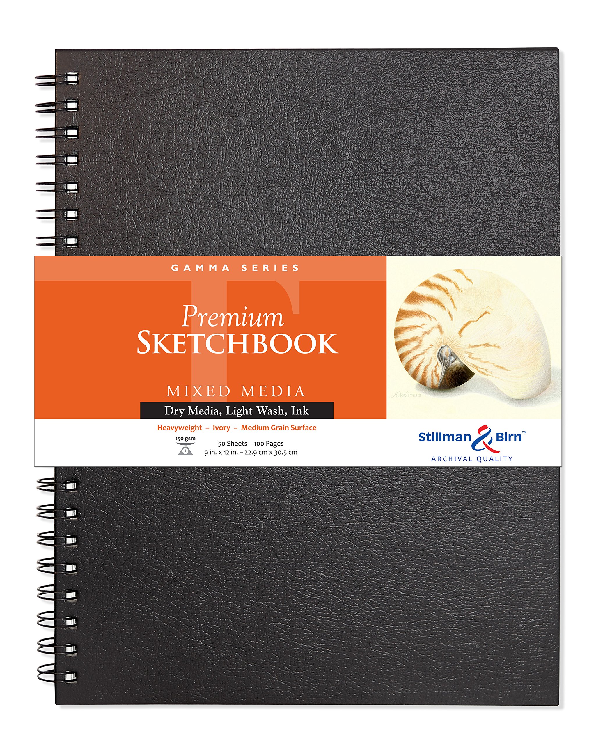 Stillman & Birn Gamma Wirebound Sketchbook, Heavyweight 100lb, Ivory White, 50 Sheets, 9x12