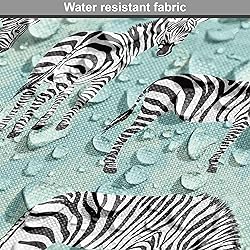 Ambesonne Zebra Fabric by The Yard, Striped Endemic
