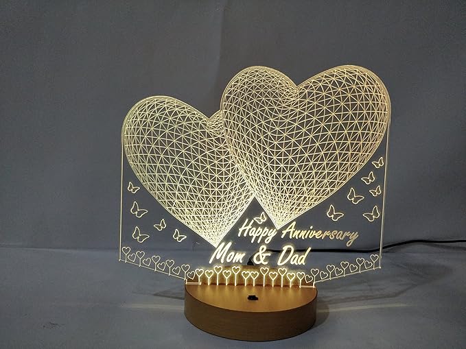 DESIGN ELLE Personalised Colour Changing with Remote LED Night lamp (Multicolour)