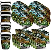 Reptile Lizard Snake Birthday Party Supplies Set Plates Napkins Cups Tableware Kit for 16