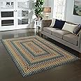 Maples Rugs Marion Braid Livingroom & Bedroom Rugs Non Skid Area Carpet [Made in USA], Multi, 5' x 7'