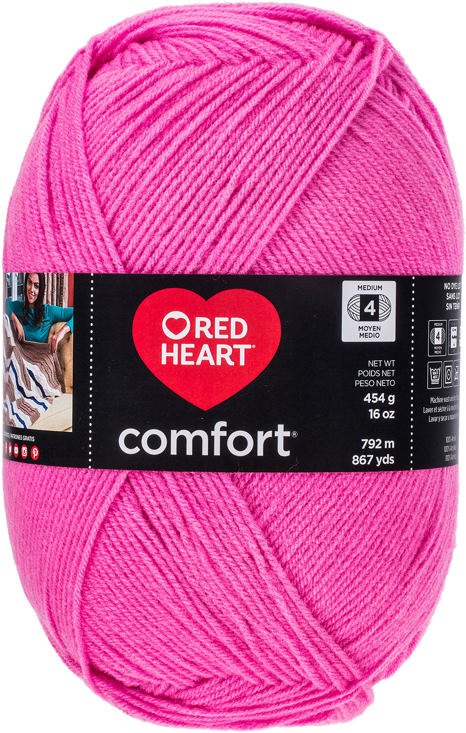Photo 1 of RED HEART E707D.3207 Comfort Yarn, Hot Pink