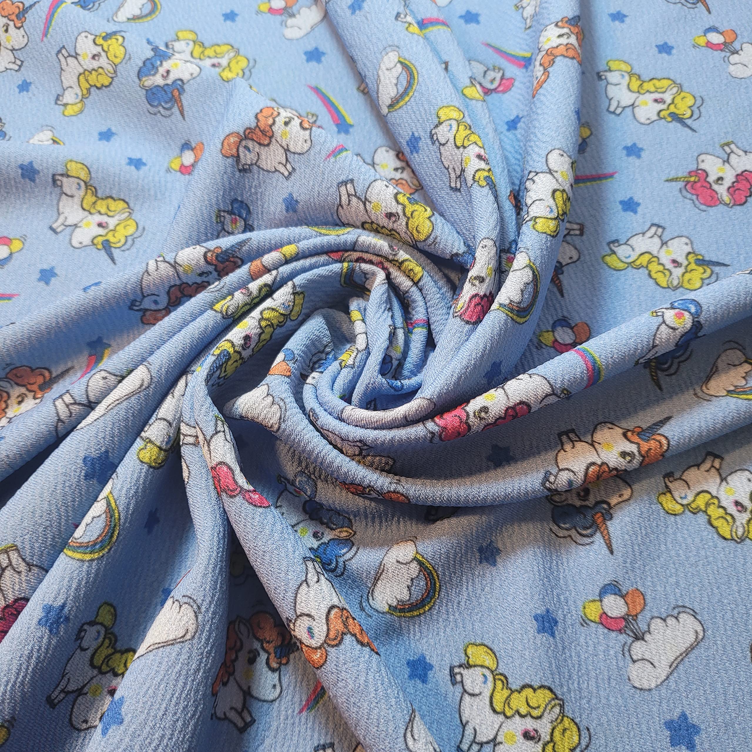 Plain Scuba/Crepe Jersey Stretch Spandex Dress Fabric Material 58" Wide (Sky Blue My Little Pony)