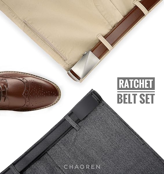 CHAOREN LEATHER RATCHET BELT MEN 2 PACK – CUSTOMIZABLE FIT, EFFORTLESS STYLE (35MM)