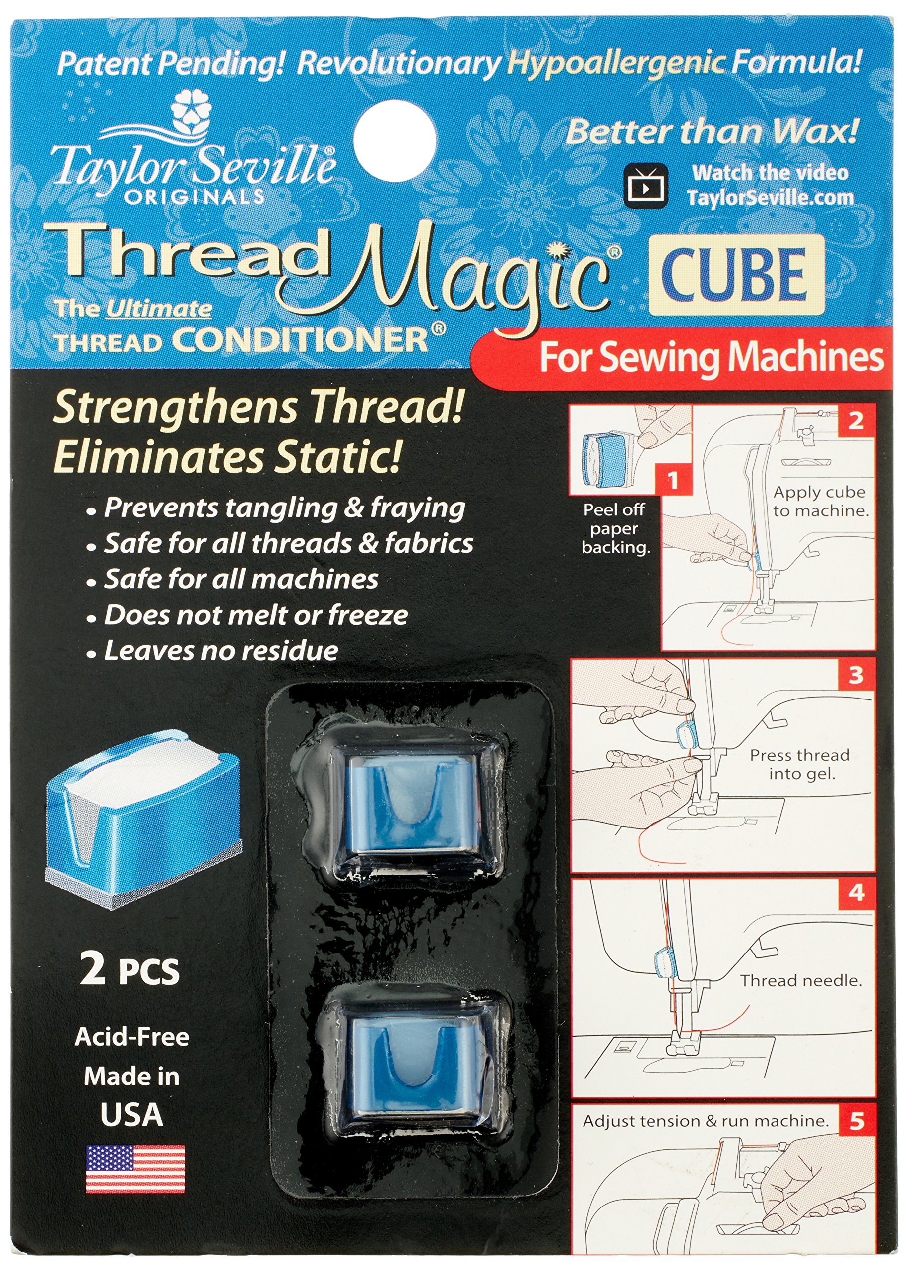 Taylor Seville Originals - Cube Ultimate Magic Thread Conditioner for Sewing Machines - 2 Pieces