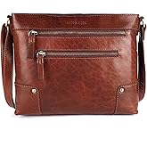 LEDERBUCK Mia Soft Real Leather Womens Crossbody Handbags and Purses-Triple Zip Premium Sling Crossover Shoulder Bag