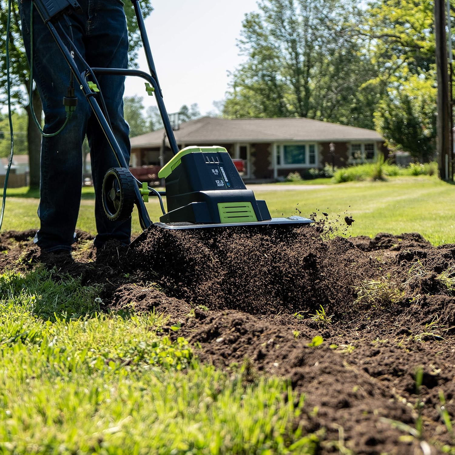 Earthwise TC70125 12.5-Amp 16-Inch Corded Electric Tiller/Cultivator, Green : Garden & Outdoor