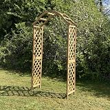 Selections Wooden Garden Arch with Curved Top Tan Arbour Focal Point view 7