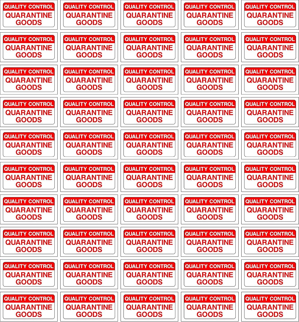KPCM Display Quality Control Quarantine Labels 40x20mm 50 Stickers