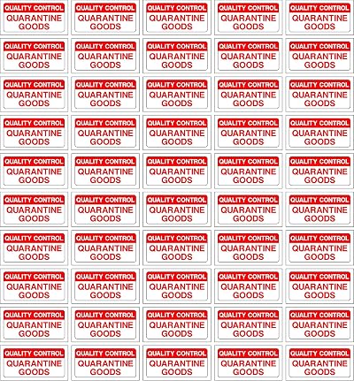 KPCM Display Quality Control Quarantine Labels - 250 Stickers 40mm x 20mm