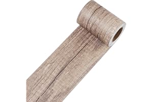 Decotalk Wood Wallpaper Border Peel and Stick 7.6cm x 6m Wall Paper Frame Self Adhesive Wood Borders Sticker for Bedroom Home
