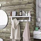 SMIBUY Coat Hooks with Shelf Wall Mounted 74 cm Bamboo 5 Double Hooks White view 3