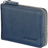 Admetus Men's Zipper Wallet Leather Bifold Wallets Slim RFID Blocking Zip Around Credit Card Holder Compact Small Wallet