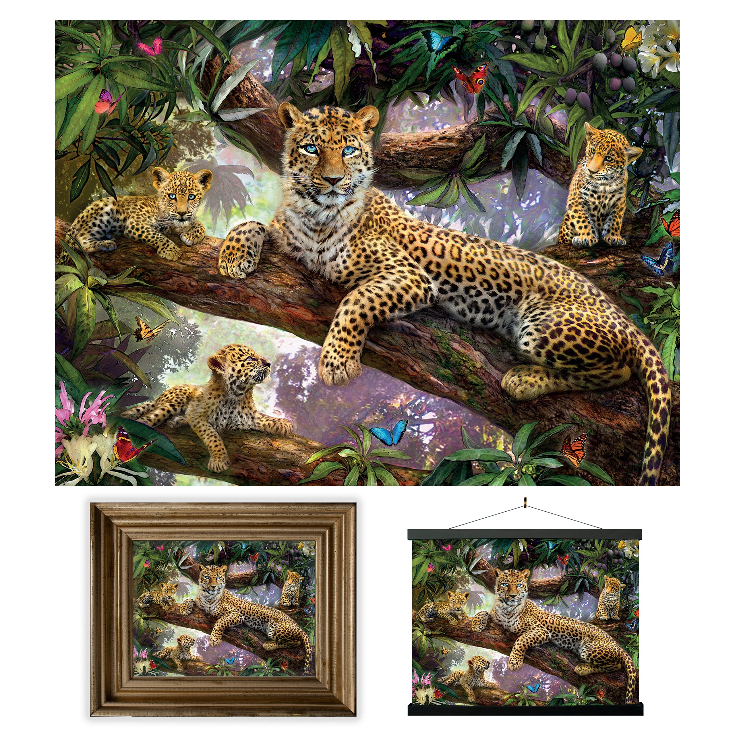 3D LiveLife: Tree Top Leapards. Lenticular Wall Art Prints from Deluxebase. Unframed 3D Jungle Poster. A perfect wall filler. Original artwork licensed from renowned artist, Jan Patrik Kra — image 1