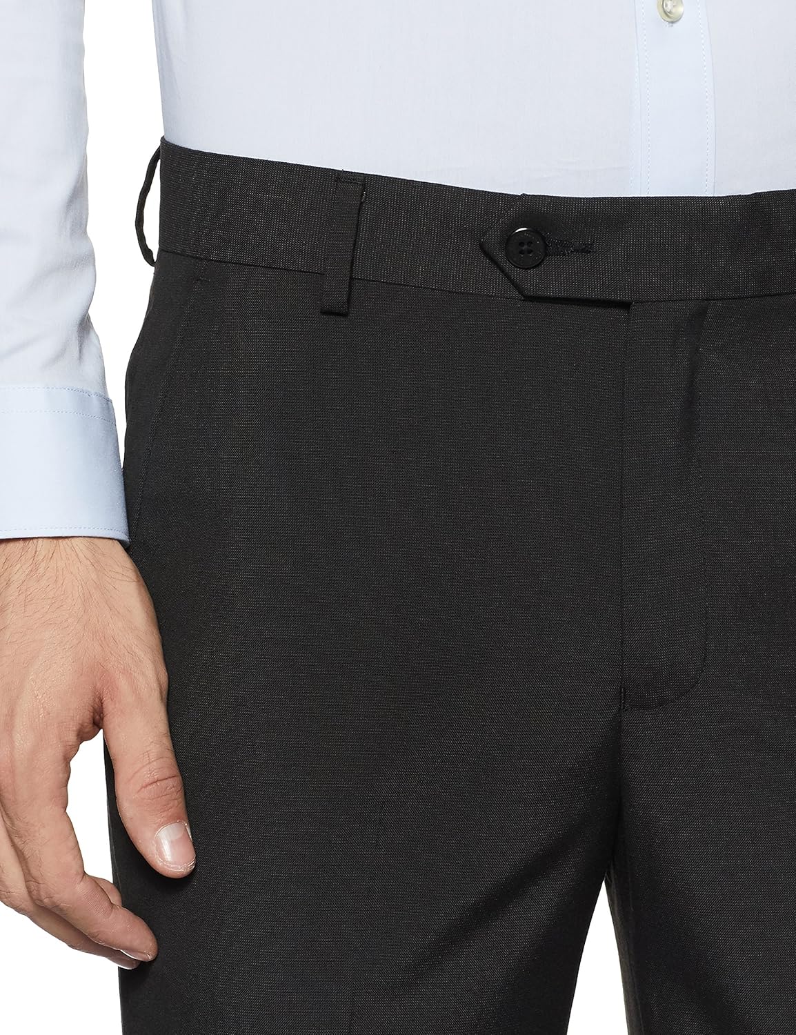 peter england men's slim fit formal trousers