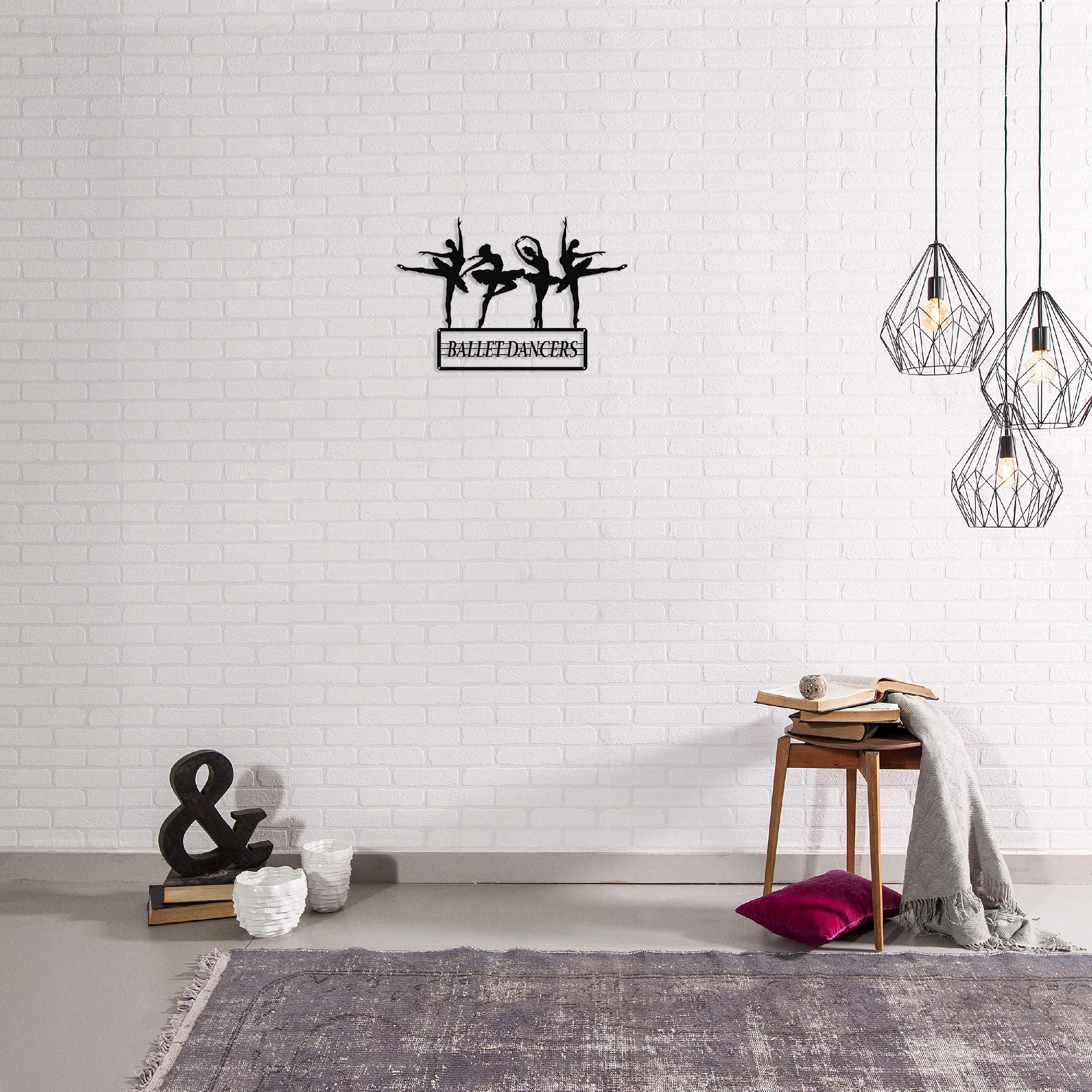 Homemania Wall Decoration, Metal, Black, 50 x 0.4 x 33 cm