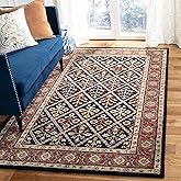 SAFAVIEH Heritage Collection Accent Rug - 4' x 6', Navy & Red, Handmade Traditional Oriental Wool, Ideal for High Traffic Are