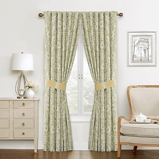 Amazon Com Waverly Curtains For Bedroom Paisley Verveine 100 X