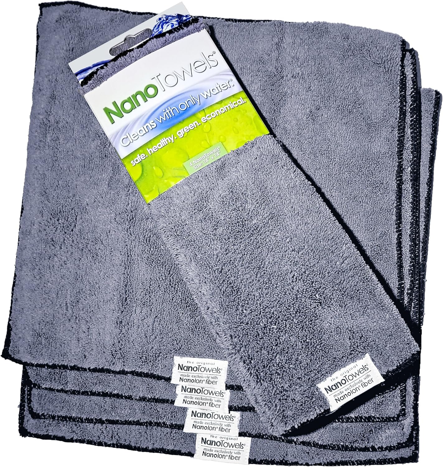 Life Miracle Nano Towels - Amazing Eco Fabric That Cleans Virtually Any Surface with Only Water. No More Paper Towels Or Toxic Chemicals. (14x14, Grey): Home & Kitchen