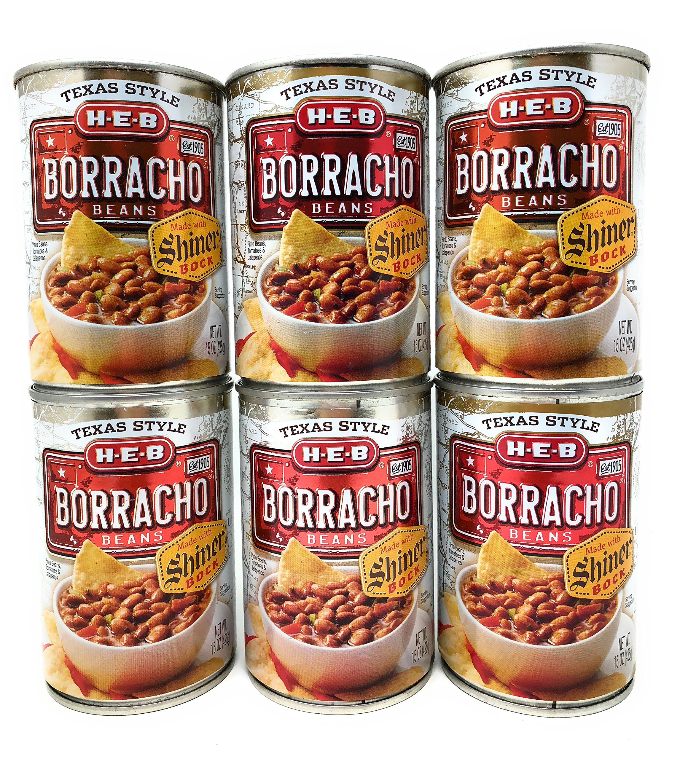 HEB Texas Style Charro Beans 15 Oz Can (Pack of 6