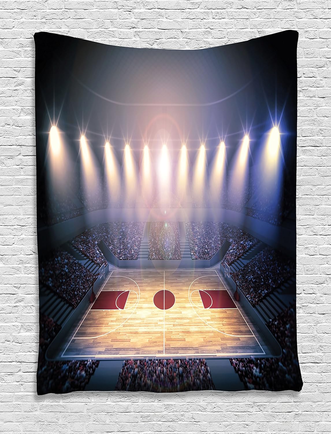 Ambesonne Basketball Tapestry, Crowded Basketball Arena