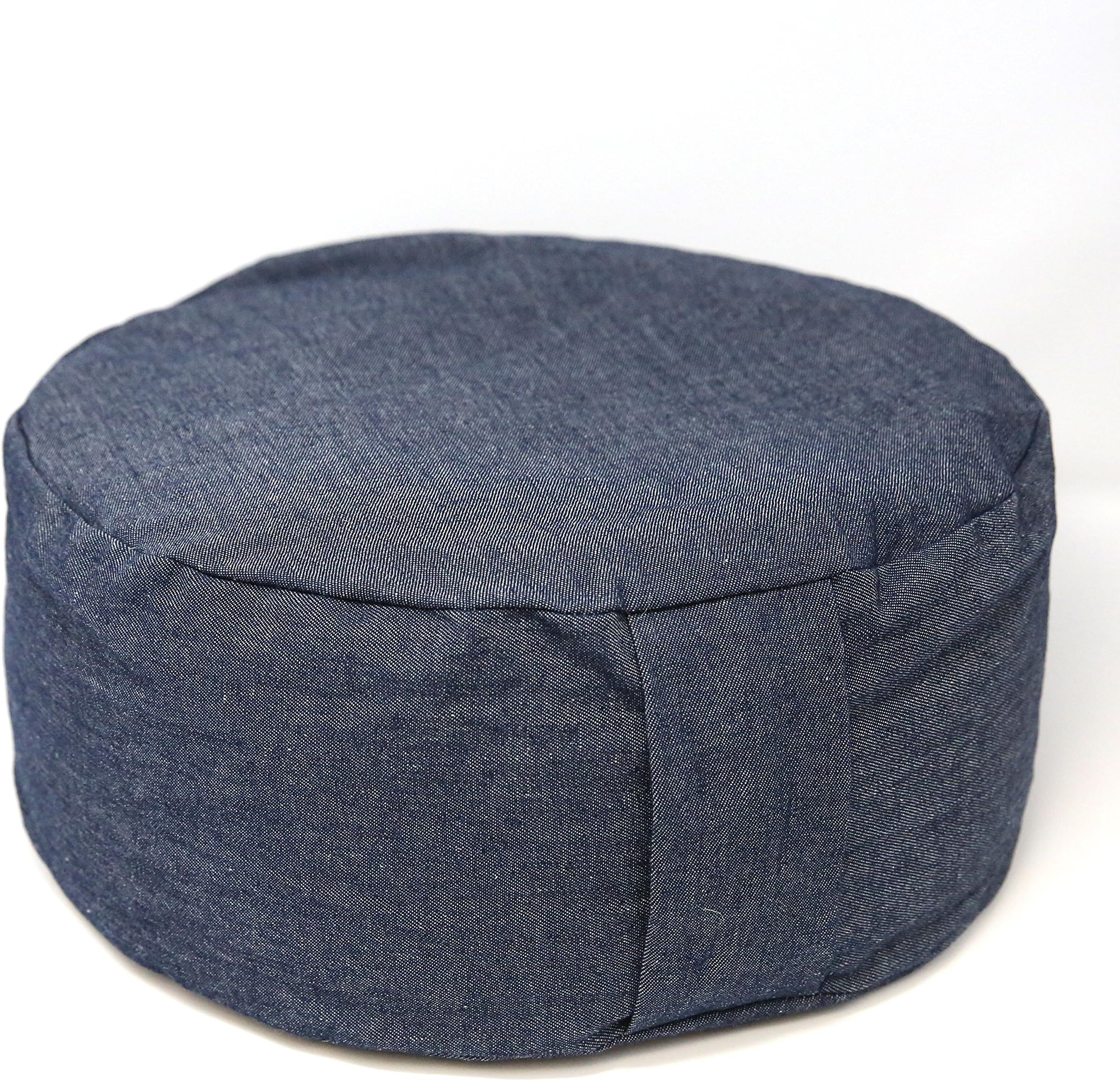 UNLABELED Meditation Yoga Pillow Cushion Buckwheat Filled Linen and Cotton (Indigo Blue)