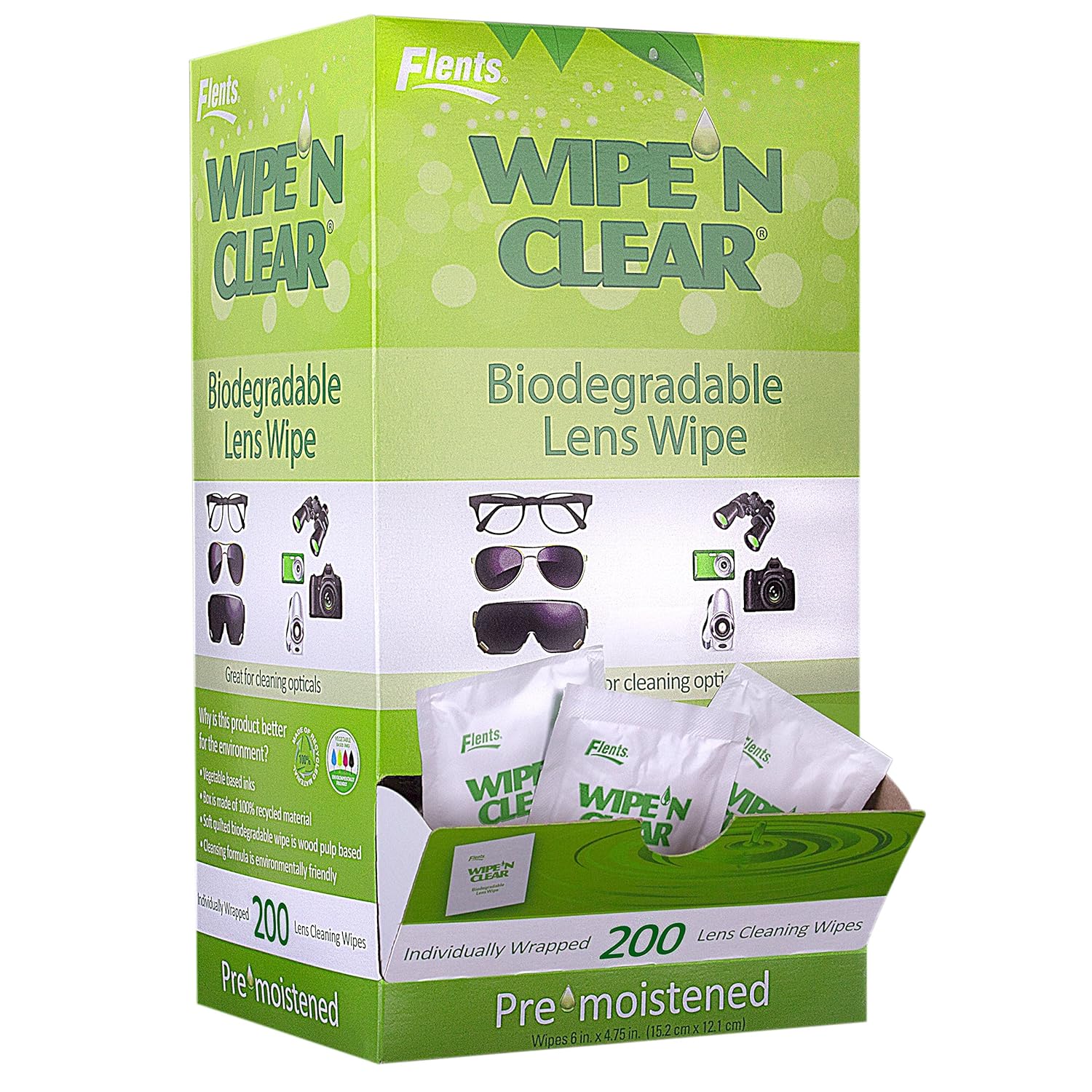 200 Flents Wipe N Clear Lens Cleaning Cloths Health & Personal Care