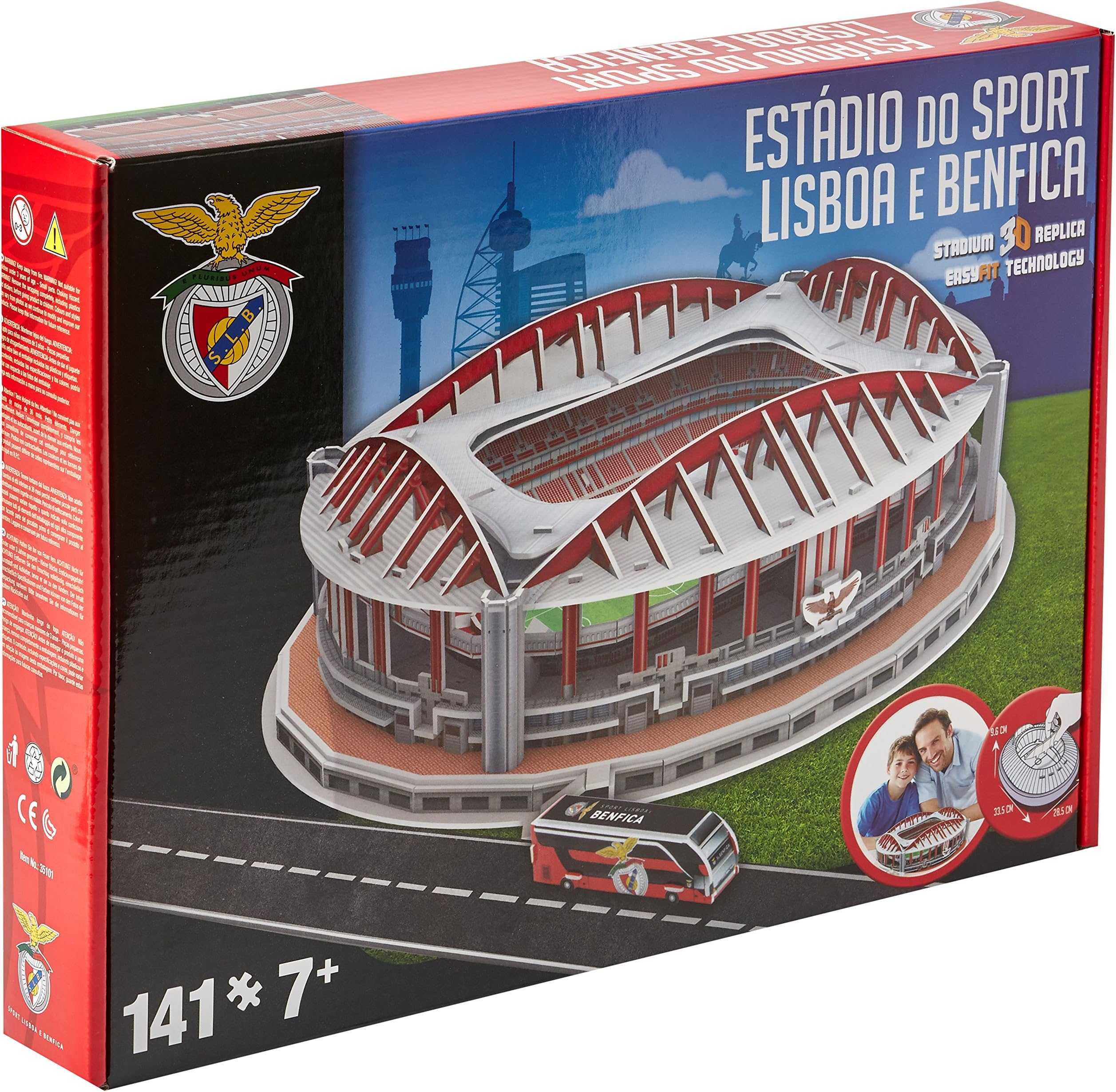 NANOSTAND Unisex's Benfica Puzzle Grey/Red/White, Size One