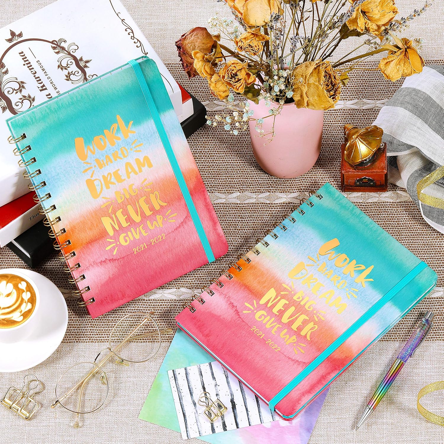 2021-2022 Planner - Weekly & Monthly Planner with Monthly Tabs, Jul 2021 - Jun 2022, 6.4" x 8.5", Flexible Hardcover with Thick Paper, Elastic Closure & Inner Pocket : Office Products