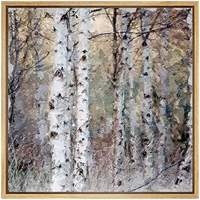 SIGNWIN Framed Canvas Wall Art Winter White Birch...