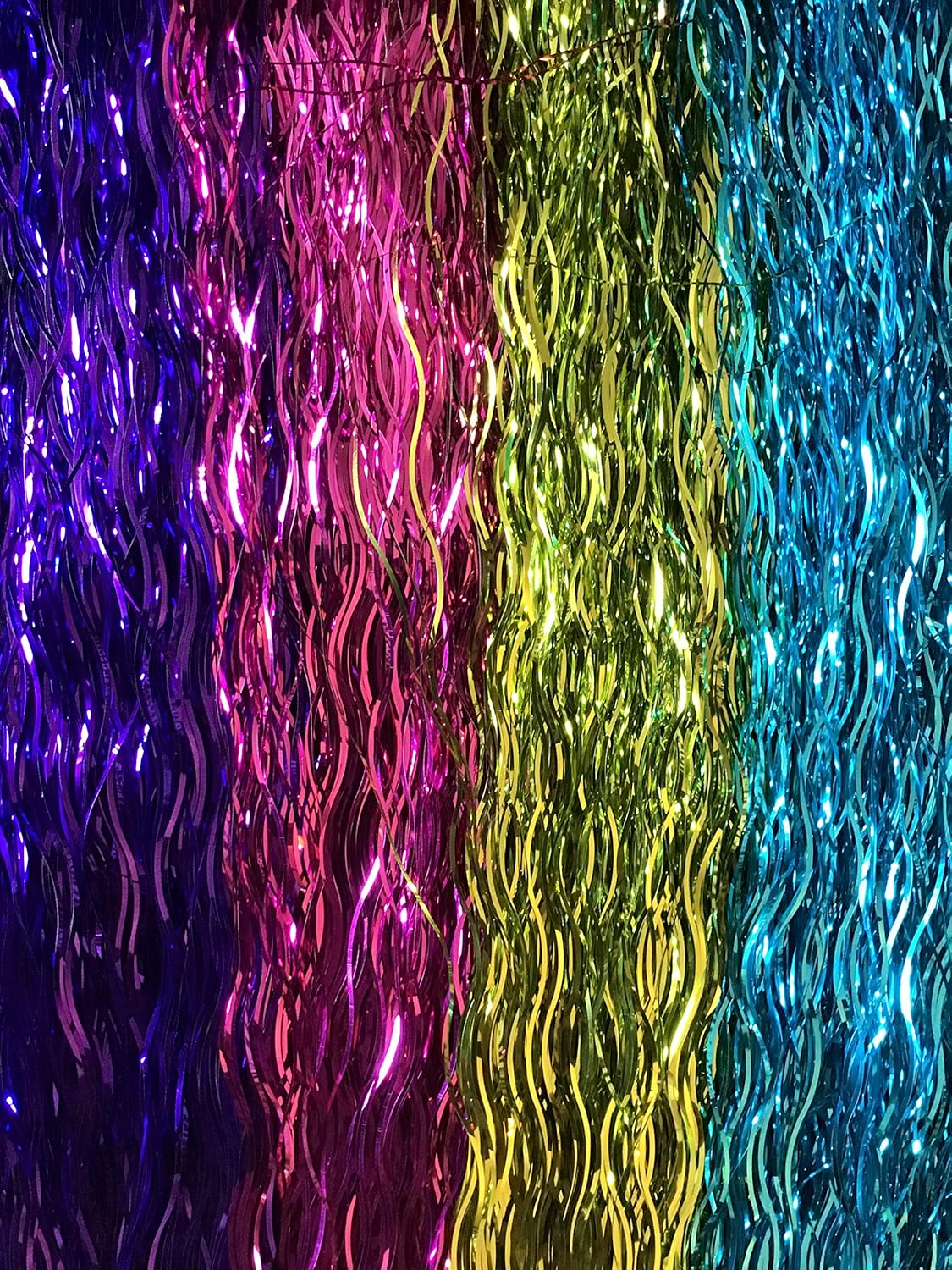 merrykitschmas Multi Color Wavy Tinsel Icicles Home & Kitchen