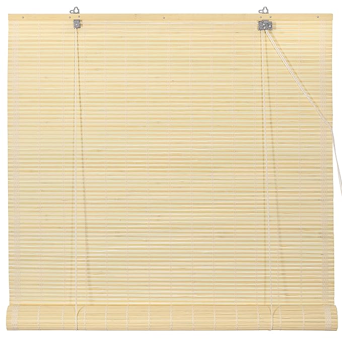 Oriental Furniture Bamboo Roll Up Blinds Natural (24 in
