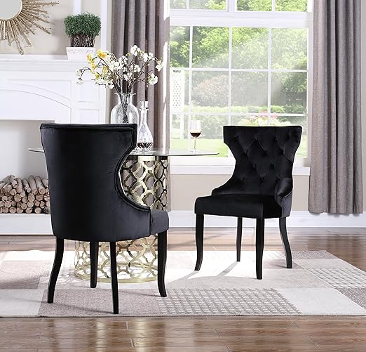Amazon Com Iconic Home Naomi Wingback Dining Chair Button Tufted