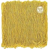 Huskein 120PCS Gold Necklace, Gold Mardi Gras Beads, 33 IN Party Beads Accessories, Mardi Gras Decorations Parade Throws Bulk for Pirate Wedding Birthday Christmas Party Favors Supplies