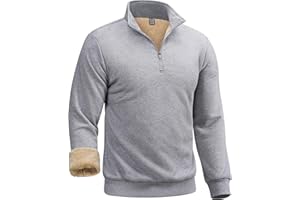 Boladeci Men's Quarter Zip Sweater Sherpa Lined Sweatshirt Long Sleeve Heavyweight Winter Golf Shirts Fleece Pullover