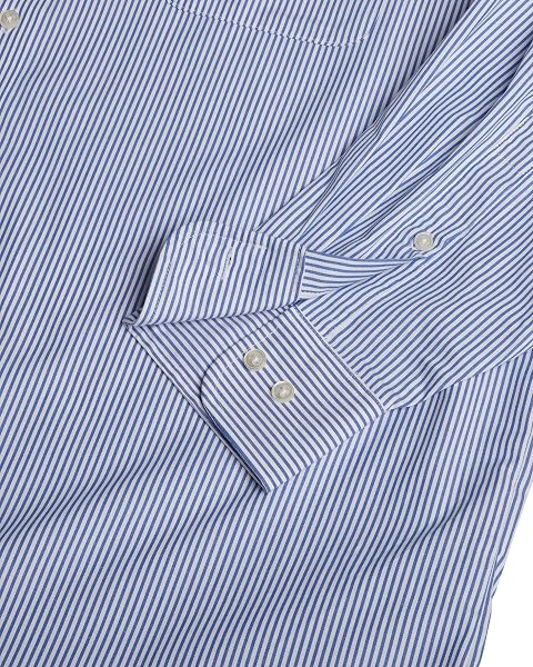 VAN HEUSEN MENS REGULAR FIT PINPOINT STRIPE DRESS SHIRTS, BLUE, 17.5 NECK 34 -35 SLEEVE US