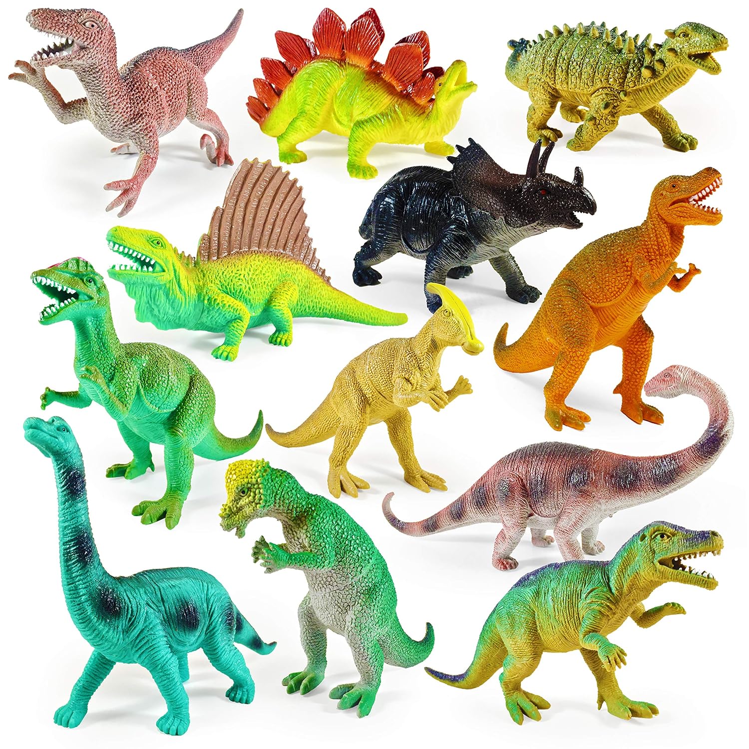 Buy Boley Plastic Educational Dinosaurs Figures Kids and Toddler Education (TRex, Triceratops