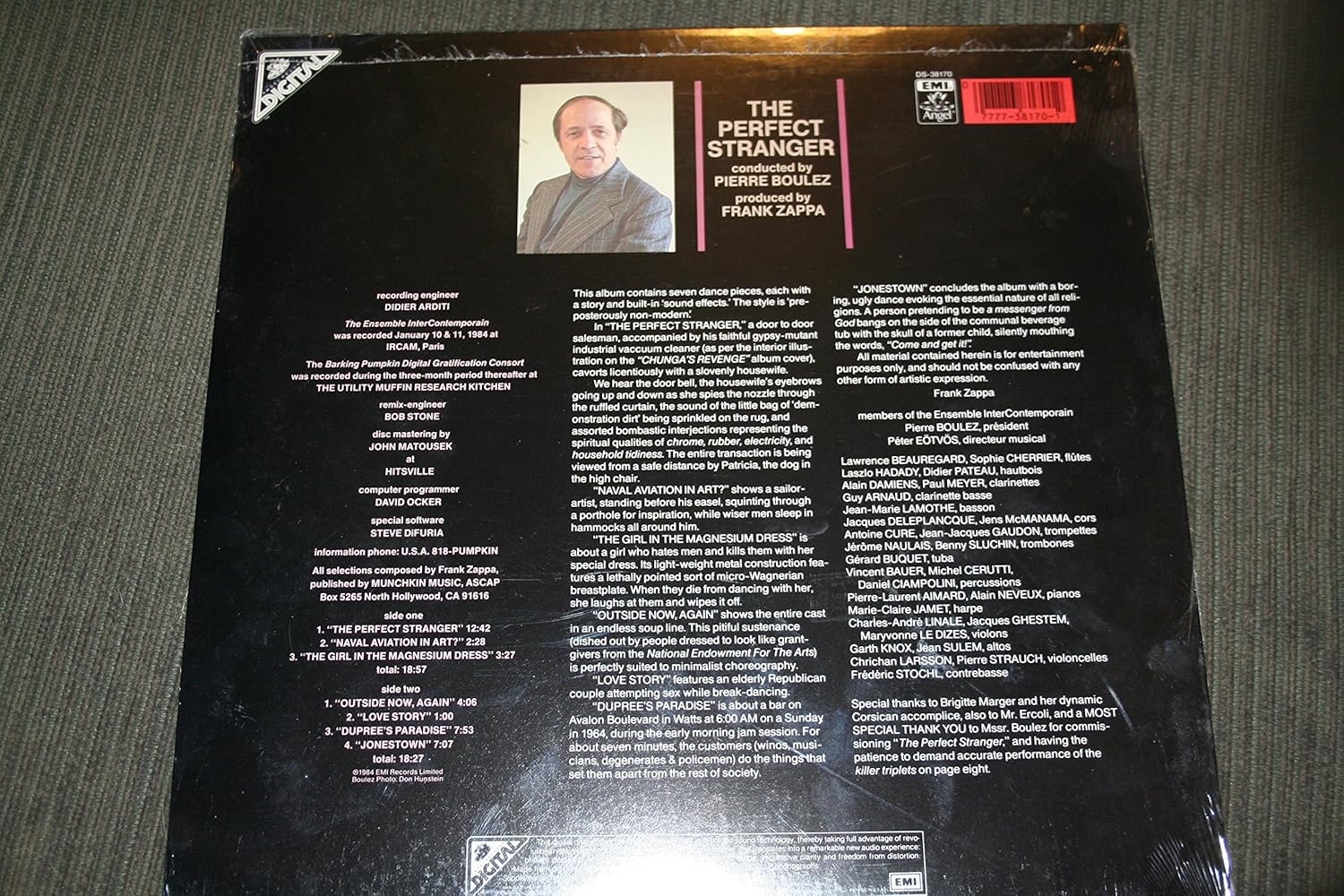 Pierre Boulez Frank Zappa Boulez Conducts Zappa The Perfect Stranger Amazon Com Music