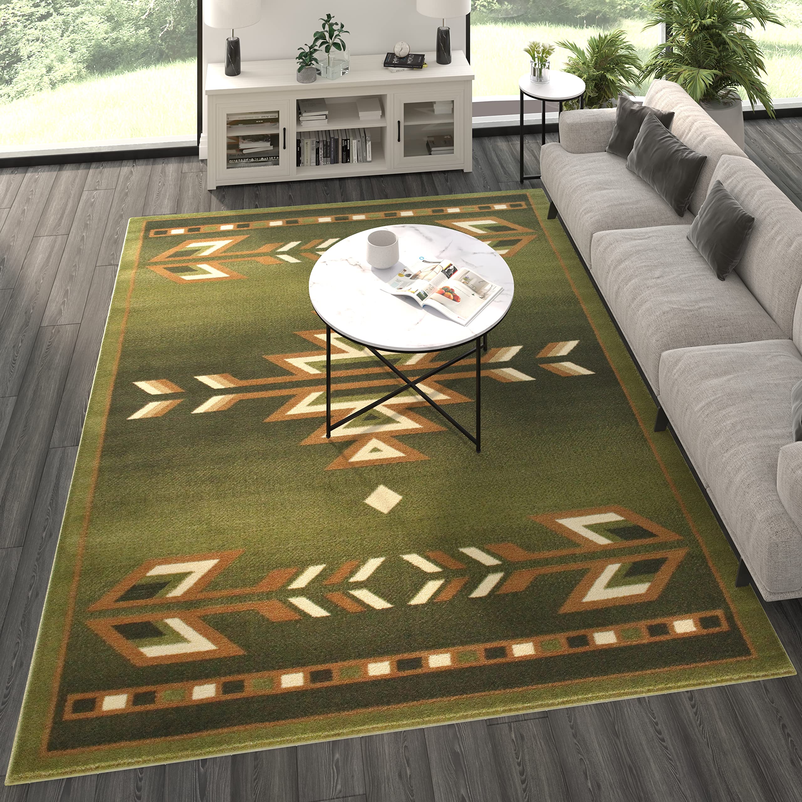 Masada Masada Rugs Southwest 8'x10' Native American Area Rug in Green ...