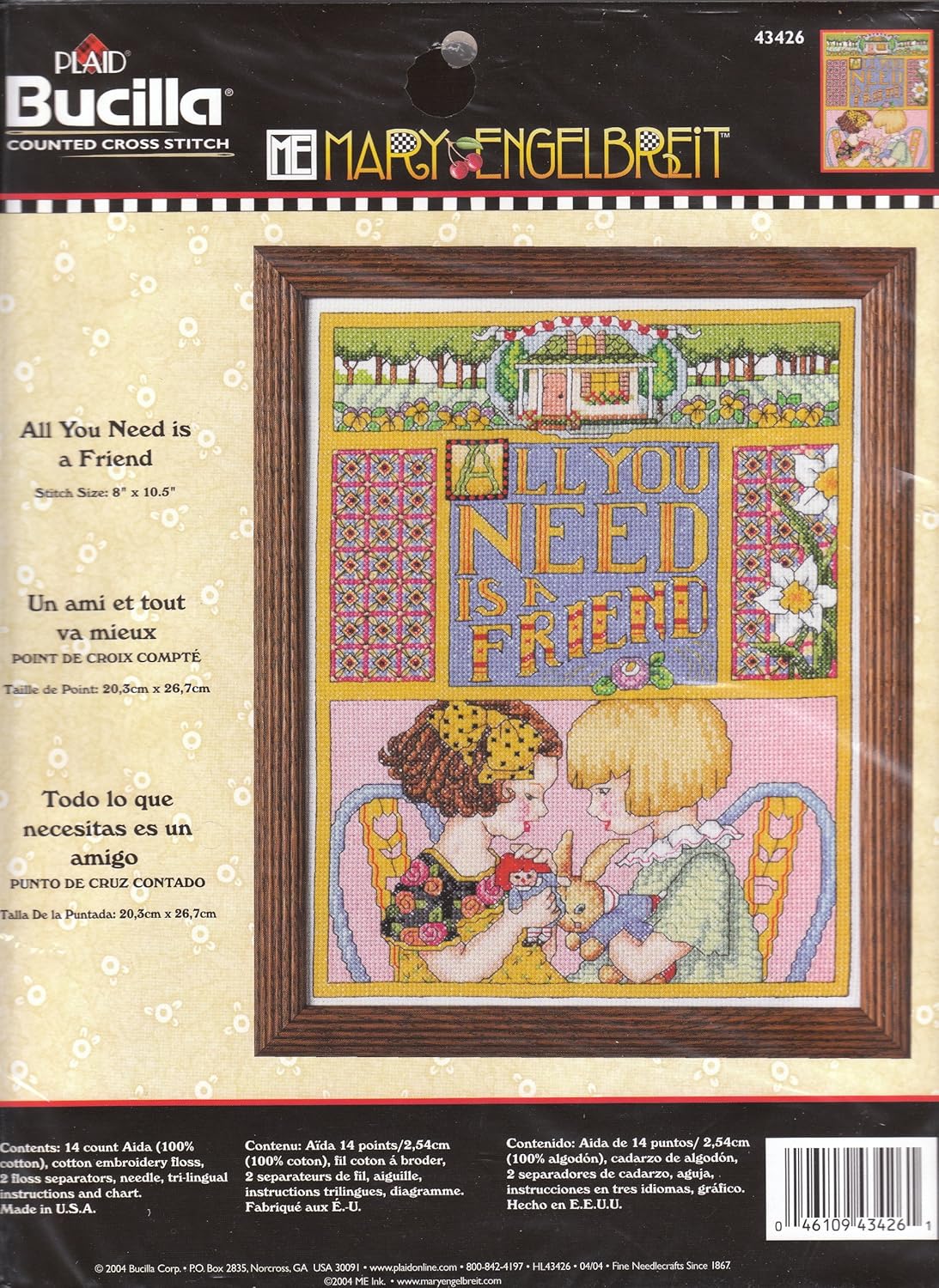 Mary Engelbreit All You Need Is A Friend Bucilla Counted Cross Stitch