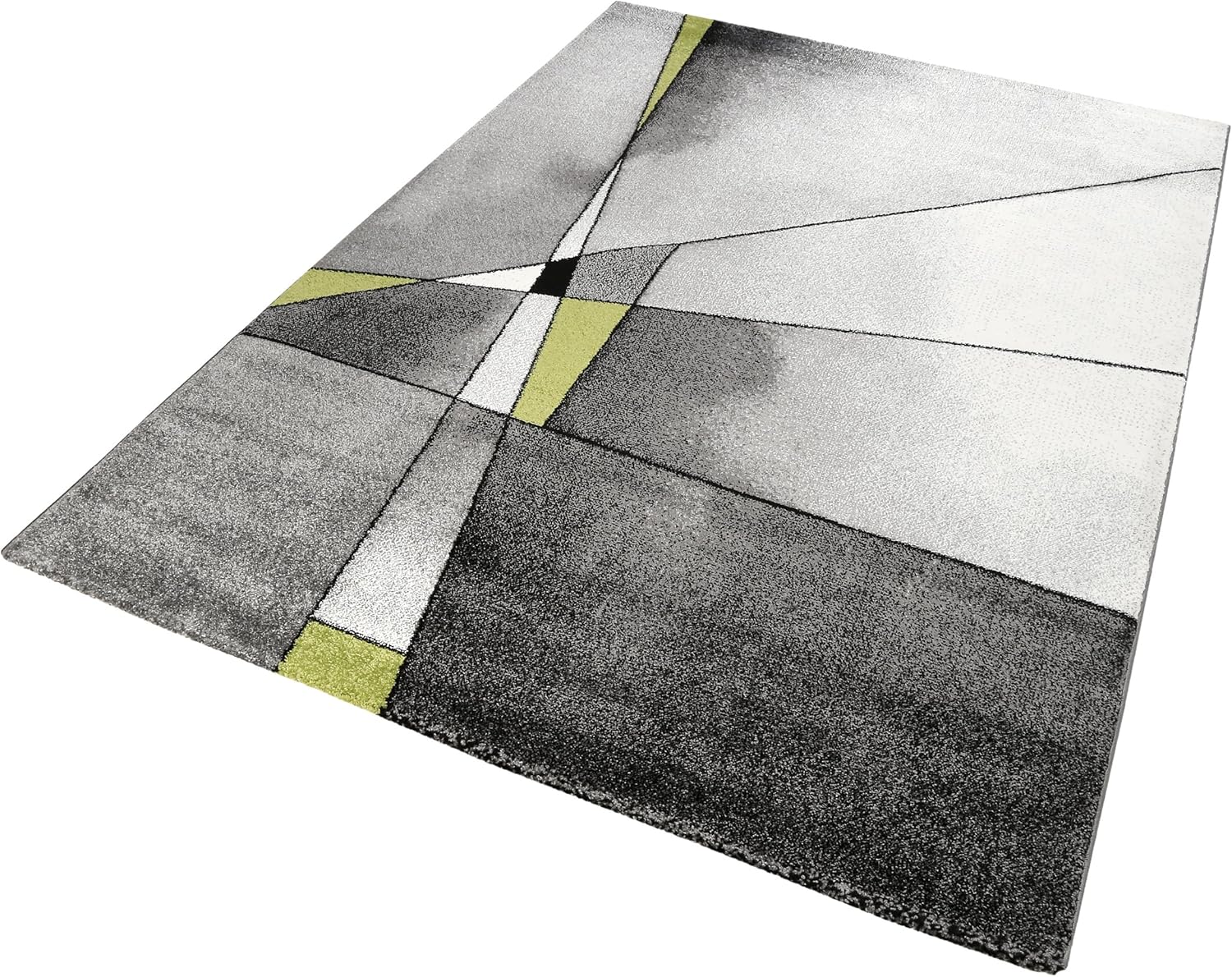 Amazon.de: Homie Living Designer Teppich 160x230 Silber-grau-grün