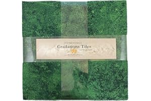 Stonehenge Gradations Brights Rainforest Stone Tiles 42 10-inch Squares Layer Cake Northcott