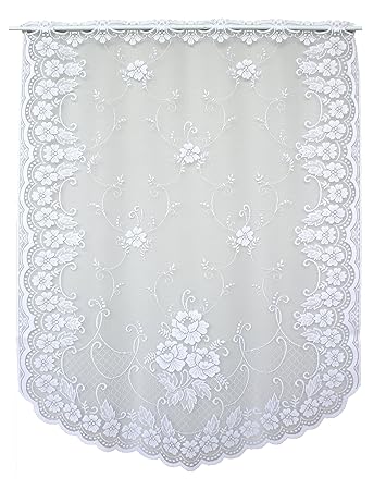 Anna Cortina 8821504-80x60-weiß Fertigdeko Fenster/Türpanneau