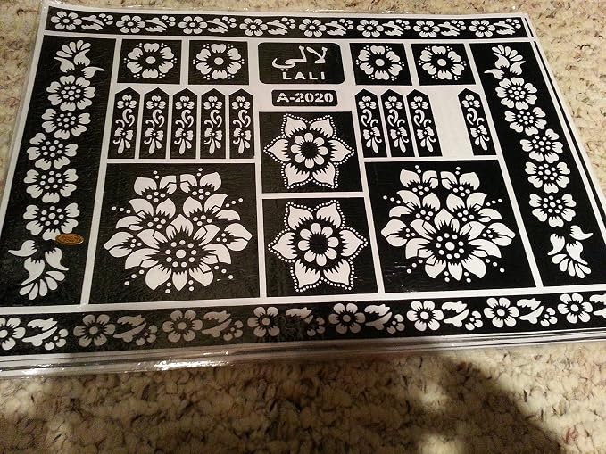 Self Adhesive Decal Stencils For Henna