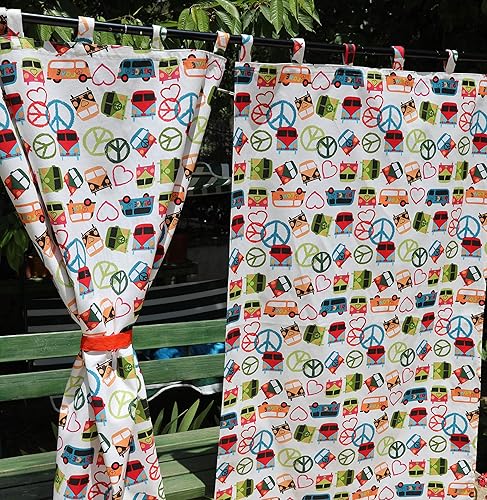 Amazon Com Hippie Curtains Vintage Van Car Curtains For Boys Room