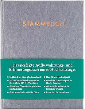 GLÜCK & SEGEN ALLES MIT LIEBE Modernes Stammbuch der Familie A5, Familienstammbuch (Silbergrau)