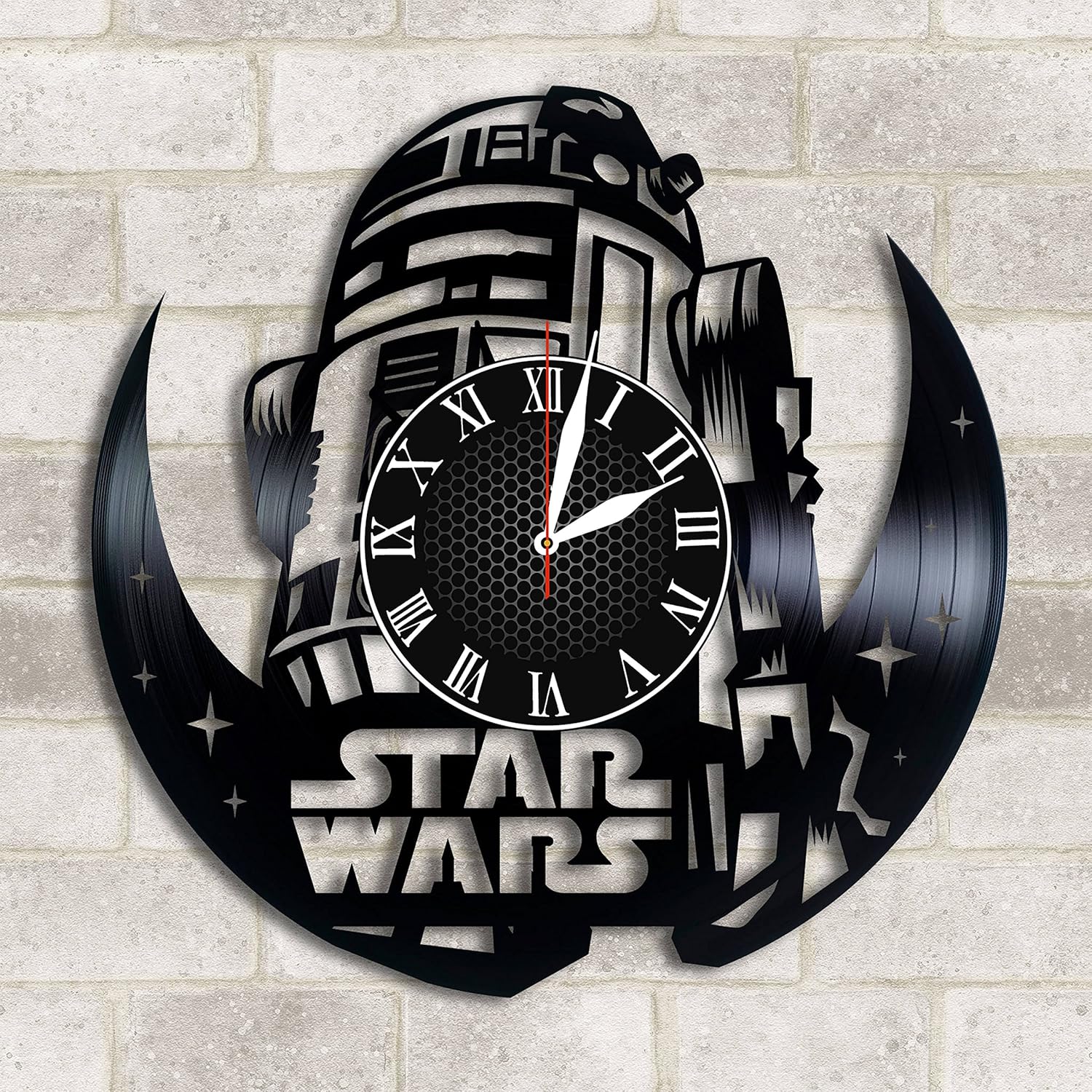 Olha Art Design Star Wars Vinyl Clock Star Wars Home Decor Star Wars R2D2 Star Wars R2D2 Wall Poster Star Wars Fan Gift Star Wars horloge Valentines Decor