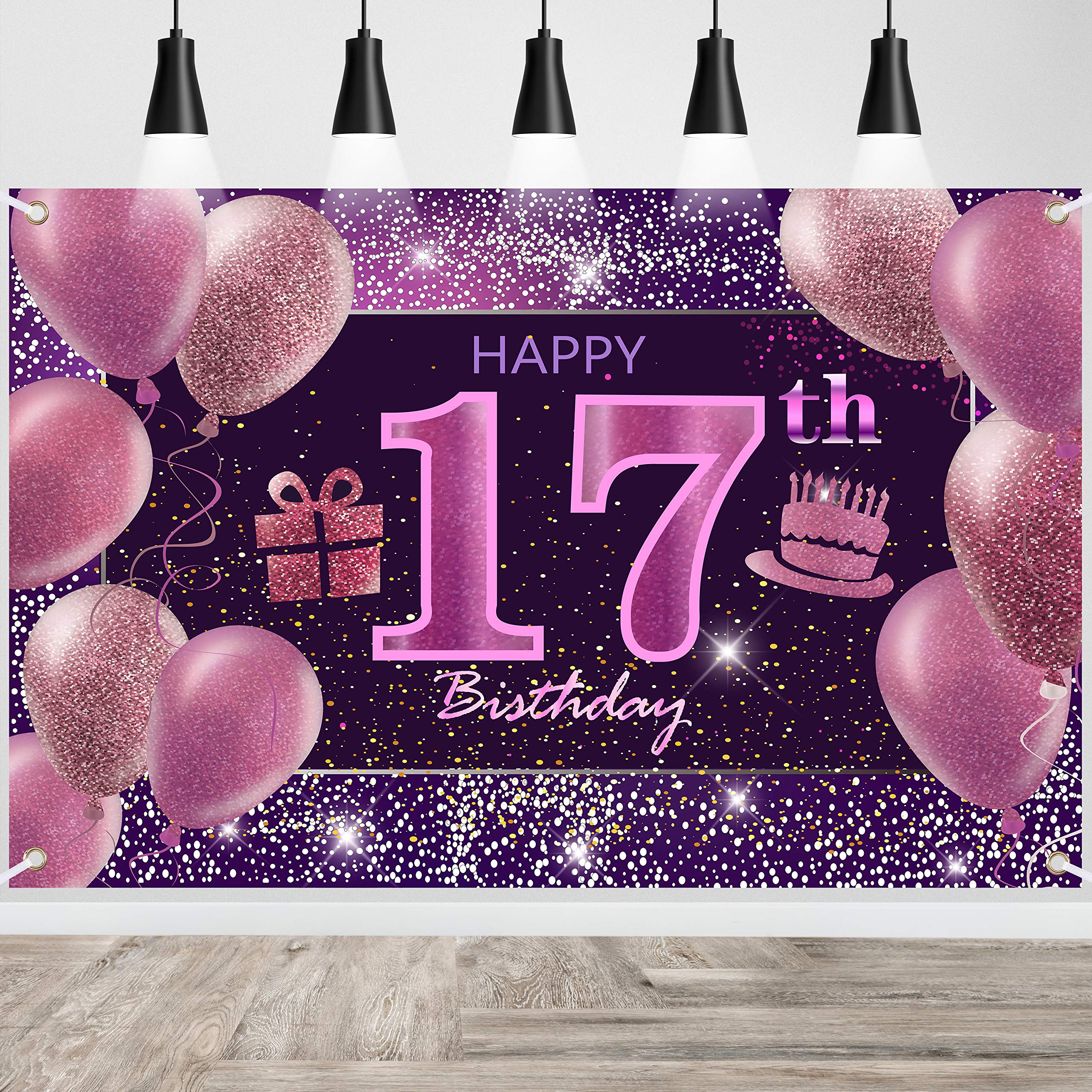 IMISI Happy Birthday Banner & Backdrop Decorations - Pink, Perfect for Parties