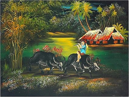 Art Saigon La Campagne Du Vietnam Ref 4d 8070 Vietnam Crafts Amazon Co Uk Kitchen Home